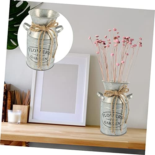 STOBAZA Vintage Metal Flower Bucket Planter for Dried and Fresh Flowers