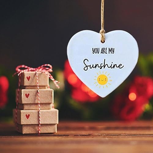 Blue Thank You Ornament Acrylic Heart Sign for Home Decor and Gifts