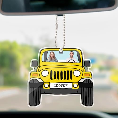 Custom Photo Car Hanging Ornament - Double Side Personalized Design