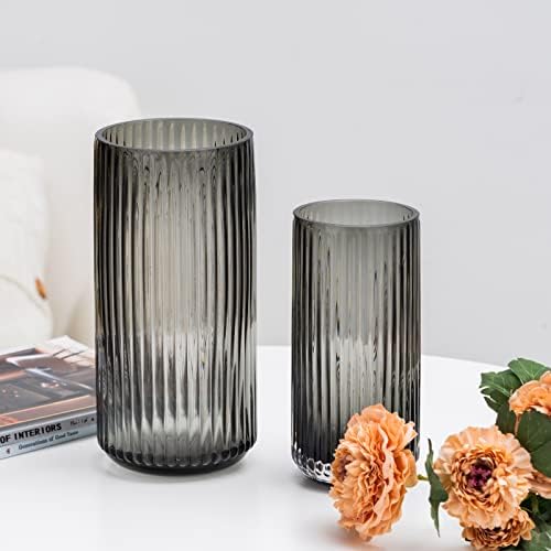 Vintage Striped Glass Flower Vase 75 Inch