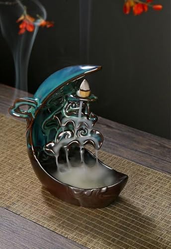 Moon Backflow Incense Holder with 60 Cones