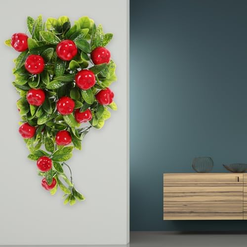 SEWACC Artificial Lemon Teardrop Wreath for Home Decor