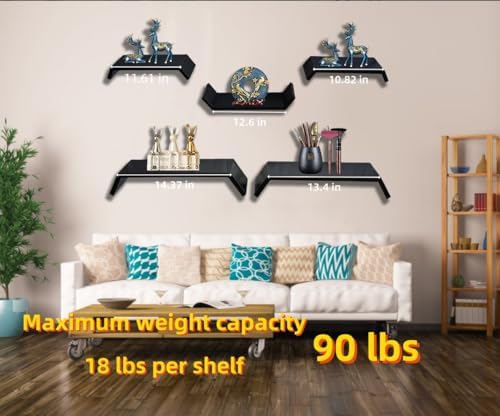 Black Floating Shelves for Wall Mounting