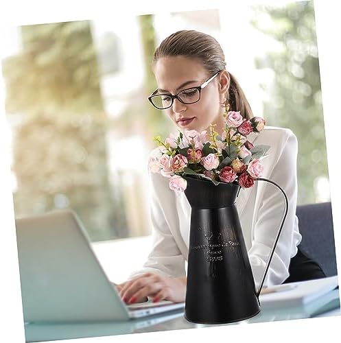 DOITOOL Rustic Shabby Chic Black Metal Vase