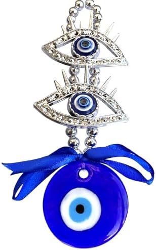Blue Evil Eye with Double Eyes Design Hanging Ornament