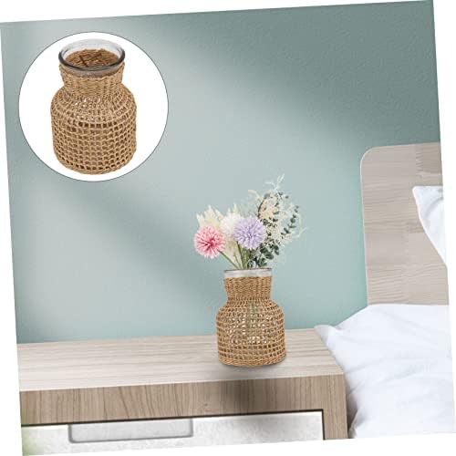 STOBAZA Luxury Grass Woven Flower Vase Natural Home Decor