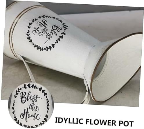 1pc Rustic Country Style Flowerpot for Home Decor Vintage White Duckbill Design