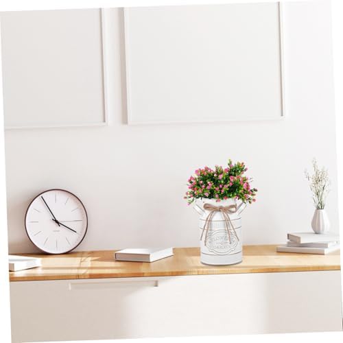 Rustic Galvanized Metal Flower Bucket Vintage Decorative Vase