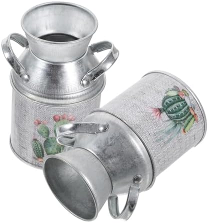 2pcs Rustic Iron Flower Pot Decorative Vases for Wall Plant and Home Dcor