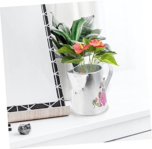 Rustic Metal Flower Bucket Vintage Iron Vase for Home Decor