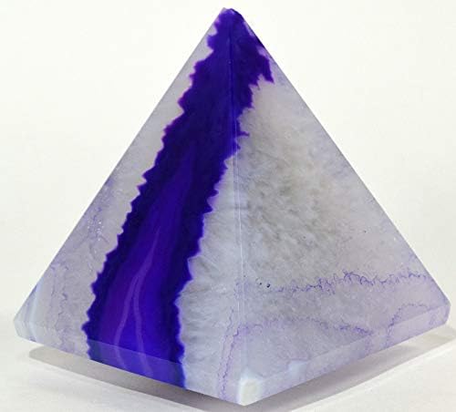 HQRP HC Set Dyed Purple Agate Pyramid with Quartz Pebble