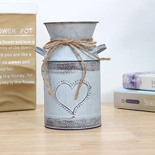 Soyizom Rustic Galvanized Milk Jug Vase