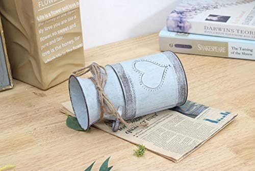 Soyizom Rustic Galvanized Milk Jug Vase