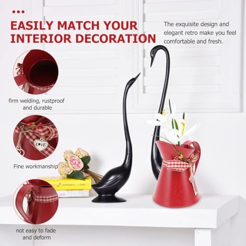 Kettle Shaped Iron Flower Vase for Home Decor