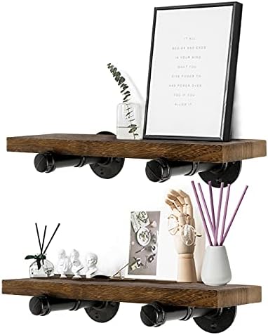 Home TZH Wall Floating Shelves Set of 4 Rustic Wood Storage Shelf