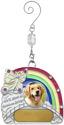 Pet Memorial Rainbow Bridge Ornament with Engraving