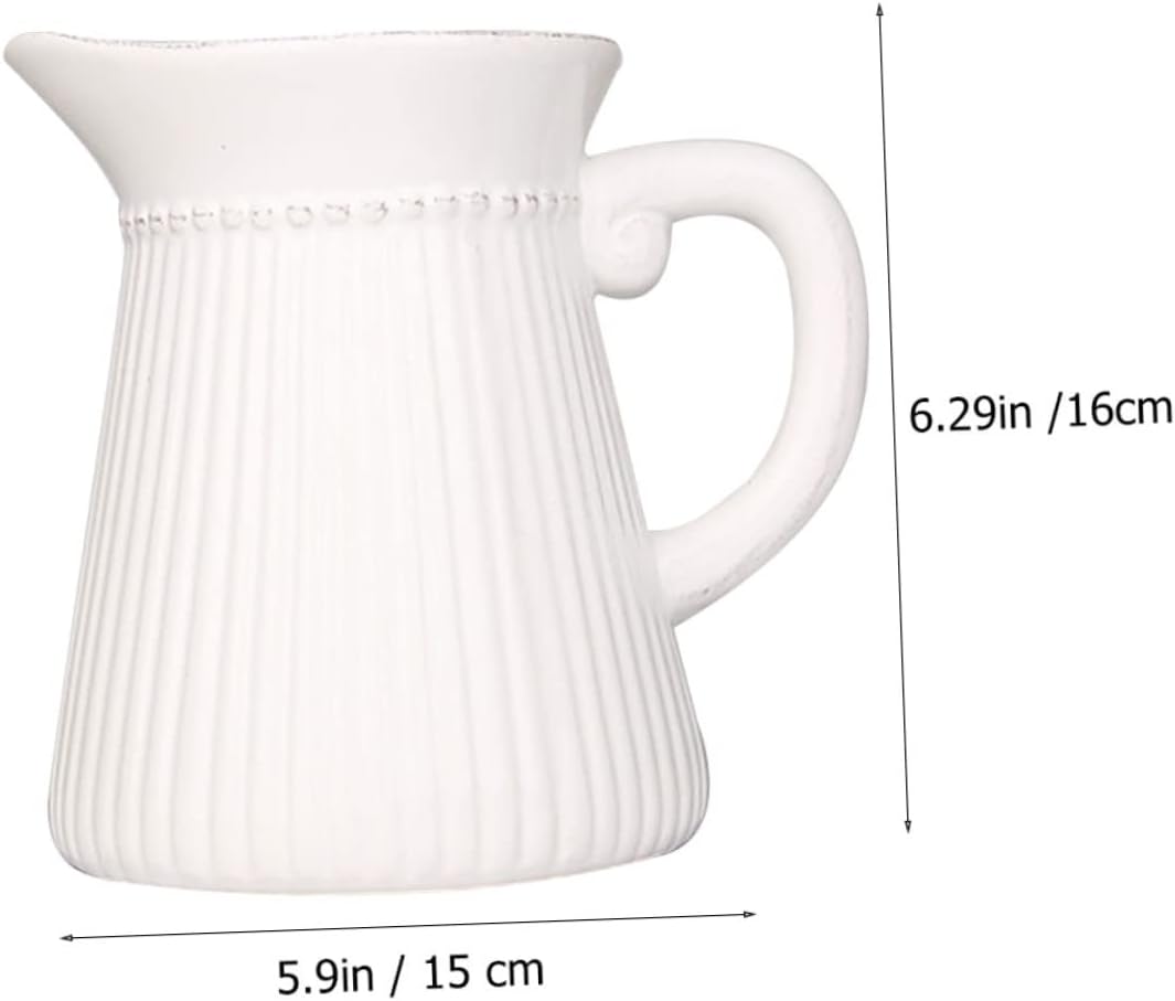 Trendy White Ceramic Flower Holder Decorative Vase