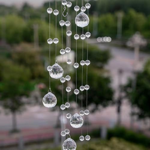 Crystal Beaded Strands with Clear Glass Beads for Wedding and Home Decor