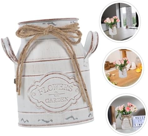 STOBAZA Rustic Metal Flower Pot for Home Farmhouse Decor