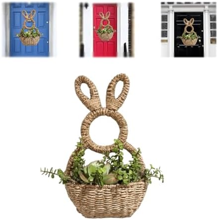 Easter Bunny Basket Wall Hanging Decor
