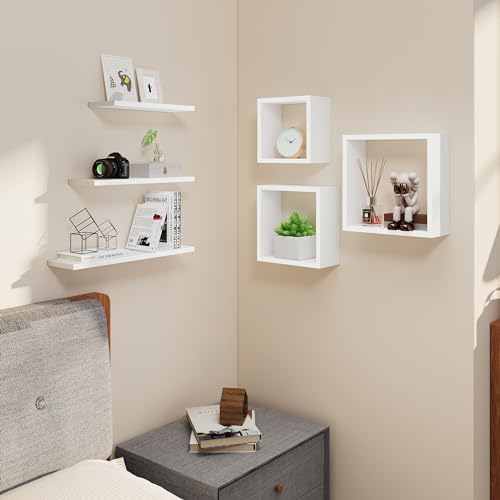 Ecowillon Floating Cube Shelves Set of 6