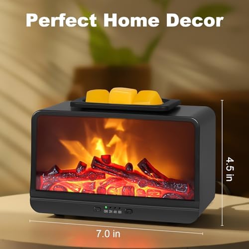 Flame Fireplace Wax Melt Warmer with Timer