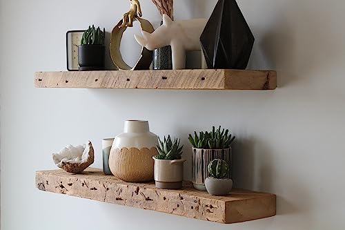Urban Legacy Reclaimed Barnwood Floating Shelves Set of 2