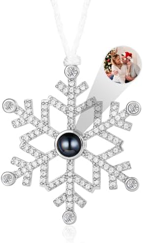 Personalized Christmas Photo Ornament with Custom Snowflake Design