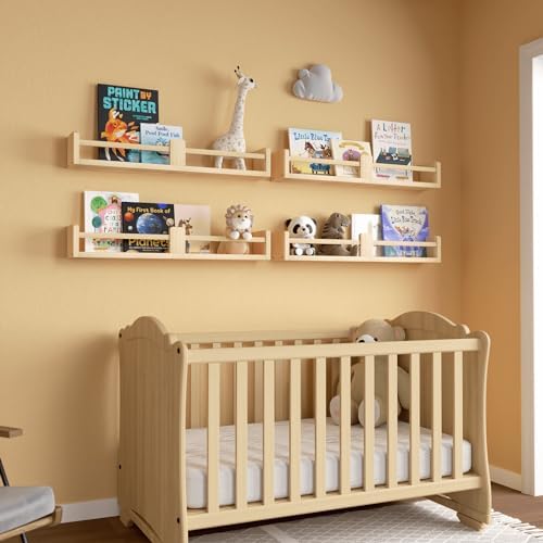 24 Inch Floating Shelves Set of 4 for Kids Room