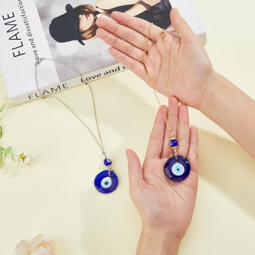 SUPERFINDINGS 2Pcs Evil Eye Hanging Ornaments for Car and Home Decor