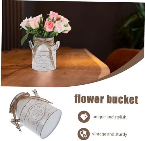STOBAZA Rustic Metal Flower Pot for Home Farmhouse Decor