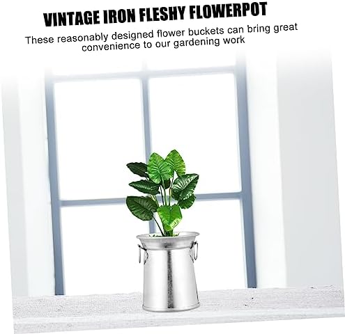 9pcs Vintage Iron Flower Vase Rustic Decor Holder