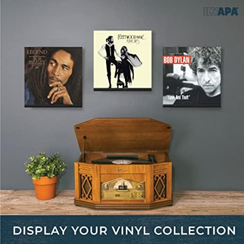 Ilyapa Wood Vinyl Record Shelves Wall Mount 6 Pack