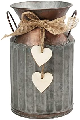 Rustic Brown Galvanized Milk Can Metal Vase 84 Inch