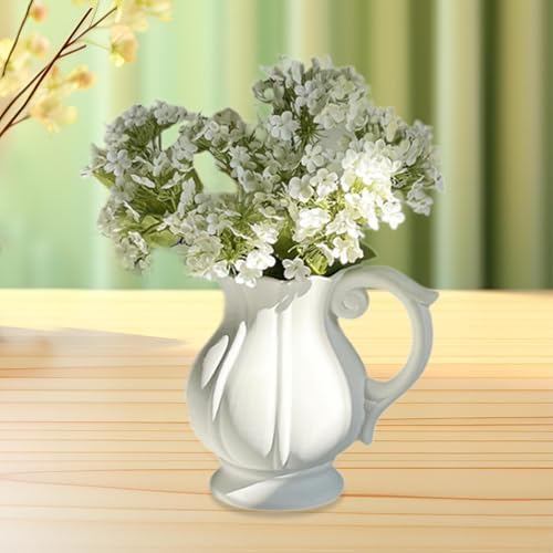 Fenteer Ceramic Flower Vase Jug Pitcher Decorative Vase for Home and Cafe