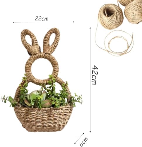 Easter Bunny Basket Wall Hanging Decor