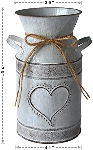 Galvanized Milk Can Retro Vase for Home Office Decor