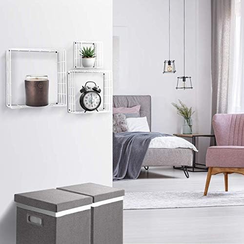 Sorbus Floating Square Shelves Set of 3 White