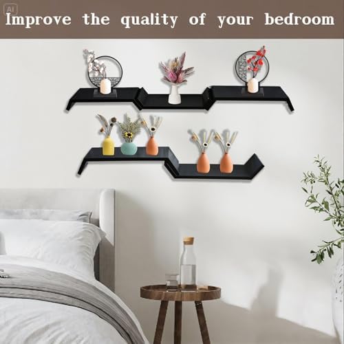 Black Floating Shelves for Wall Mounting