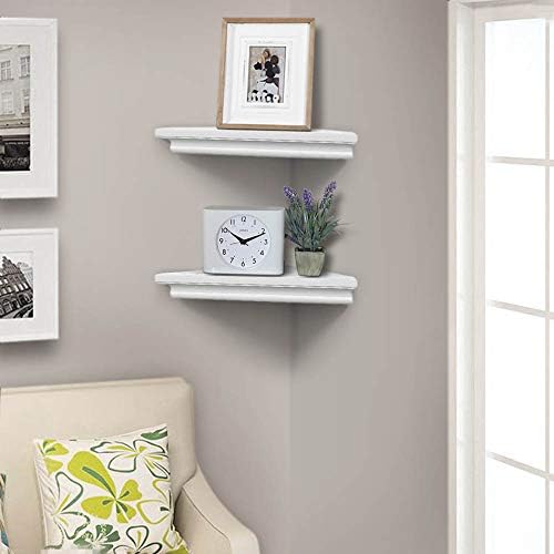 AHDECOR White Corner Shelves Set of 2
