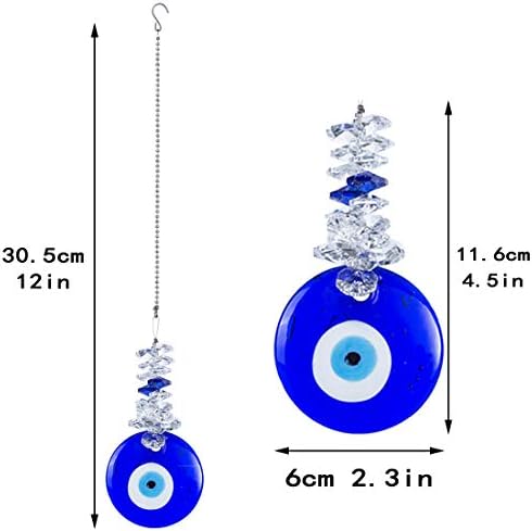 2pcs Blue Glass Evil Eye Wall Hanging Ornament