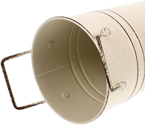 Beavorty Metal Flower Vase Shabby Chic Decorative Bucket with Handles