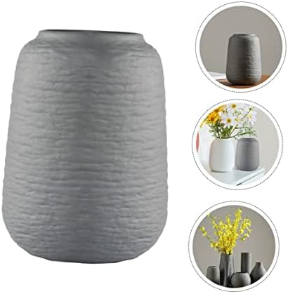 Nordic Style Ribbed Ceramic Flower Vase for Modern Decor