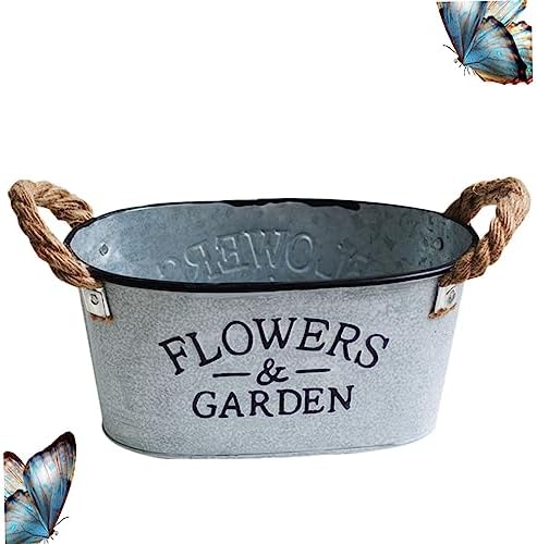 Vintage Style Iron Bucket Flower Vase