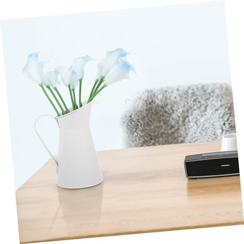 Retro Flower Jug Iron Vase with Side Handle for Balcony and Desktop Display