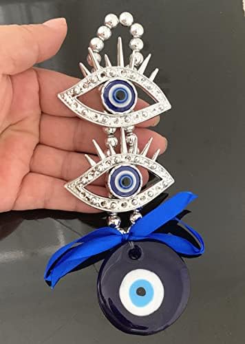 Blue Evil Eye with Double Eyes Design Hanging Ornament