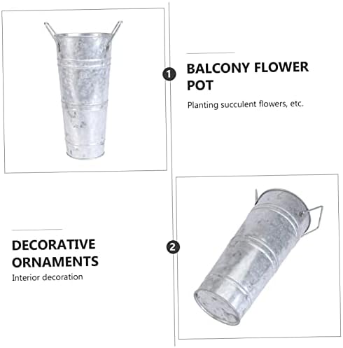 DECHOUS 2 Pcs Vintage Iron Flower Bucket Decor Vase