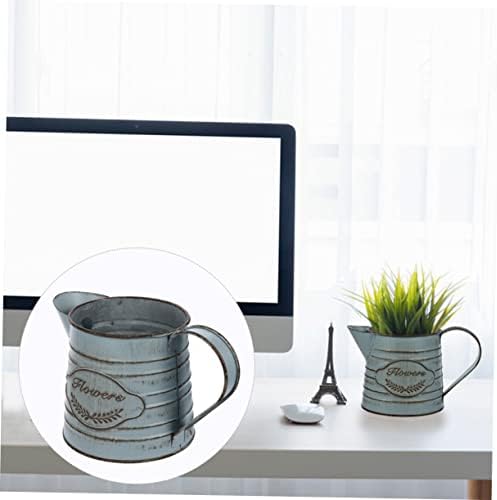 Antique Iron Flowerpot Decorative Vase for Home Office Bonsai Arrangement Vintage Design 2pcs Set