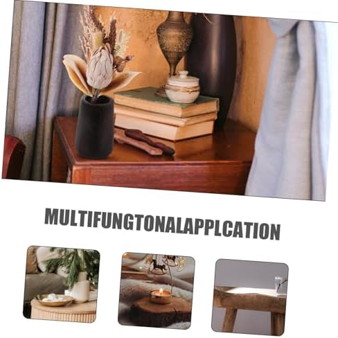 STOBAZA Small Rustic Wood Flower Vase Elegant Decorative Tabletop Case for Floral Arrangements