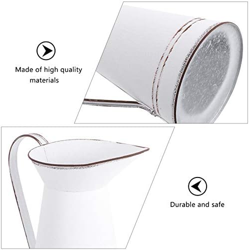 GANAZONO Vintage Galvanized Jug Flower Vase Decor